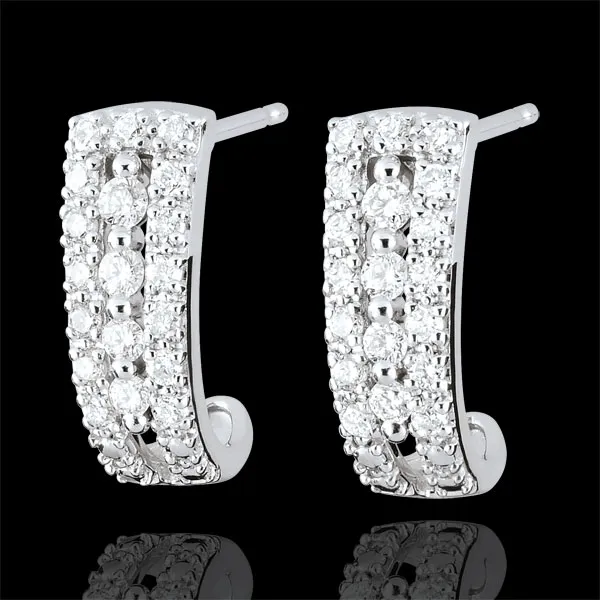 Boucles d'oreilles créoles Destinée - Médicis - diamants et or blanc 18 carats
