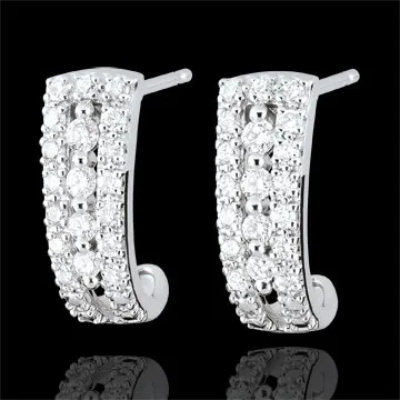 Boucles d'oreilles créoles Destinée - Médicis - diamants et or blanc 18 carats