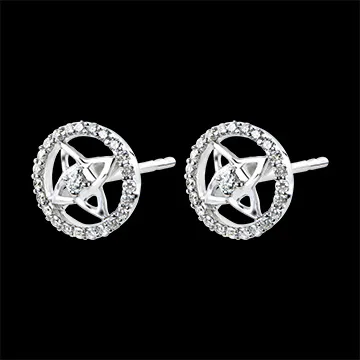Boucles d'Oreilles Destinée - or blanc 9 carats et diamants 