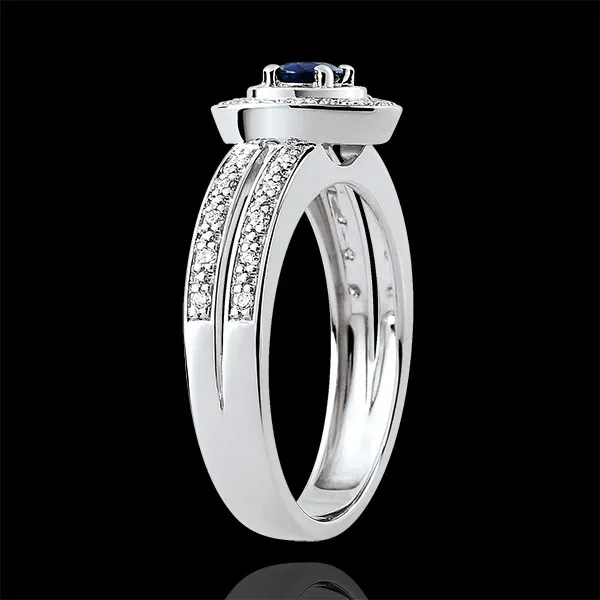 Bague de Fiançailles Destinée - Lady - saphir 0.2 carat et diamants - or blanc 18 carats