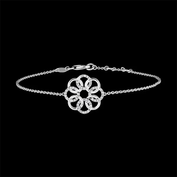 Bracelet Destinée - Arabesque - or blanc 9 carats et diamants