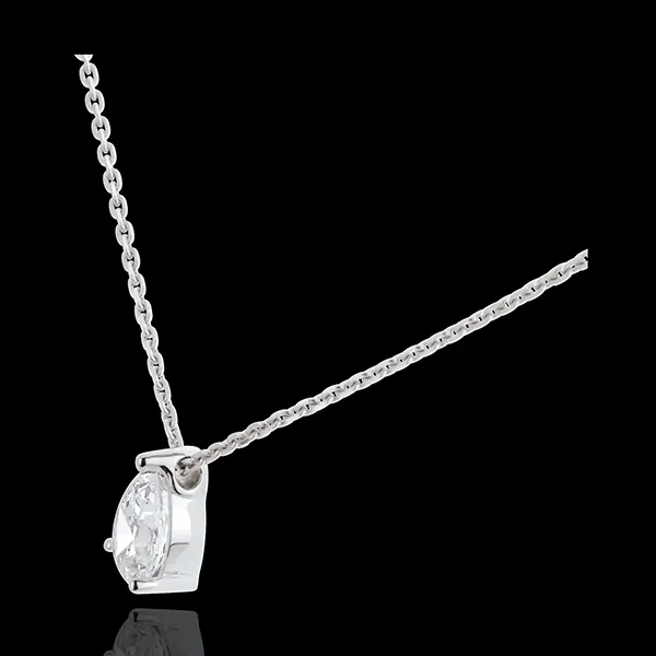 Collier Larme diamant - or blanc 18 carats - 1.25 carats