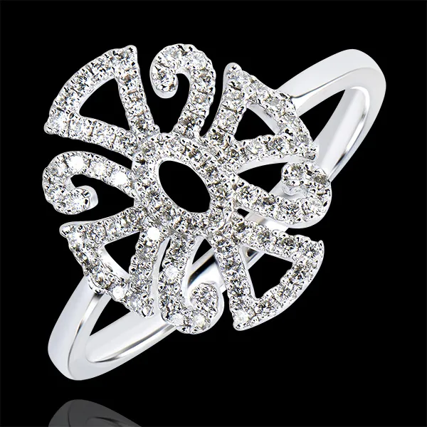 Bague Destinée - Arabesque variation - or blanc 9 carats et diamants