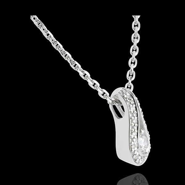 Pendentif verseau pavé - or blanc 18 caratsv - 0.22 carats