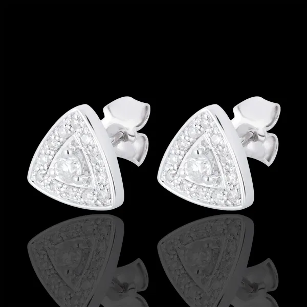 Boucles d'oreilles Première or blanc 18 carats et diamants