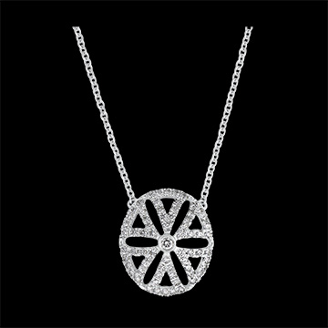 Destiny Necklace - Arabesque Variation - white gold 9 carats and diamonds