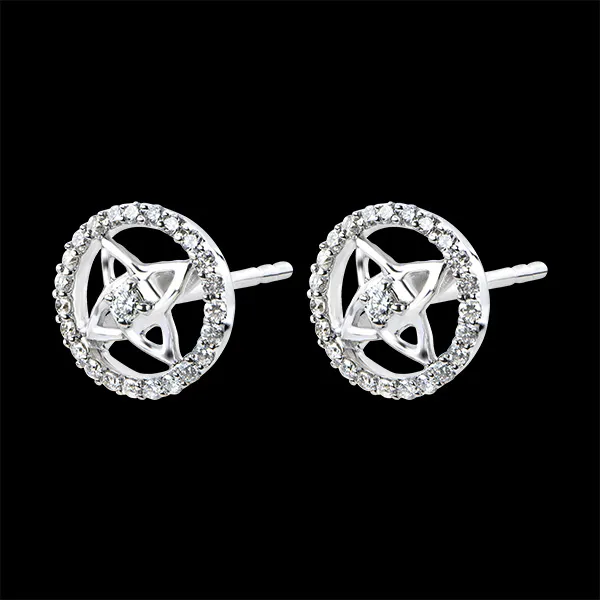Earrings Destiny - white gold 9 carats and diamonds