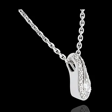 Acquarius paved diamond pendant-white gold - 0.22 carat