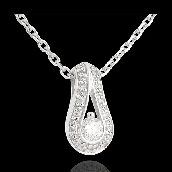 Acquarius paved diamond pendant-white gold - 0.22 carat