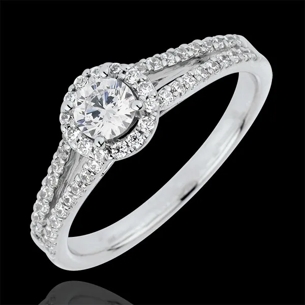 Anello di fidanzamento Destino - Giuseppina - Oro bianco - 18 carati - Diamante centrale - 0.3 carati
