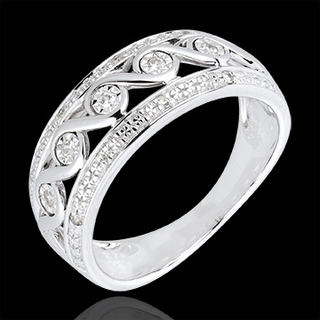 Anello Destino - Diana - Oro bianco - 18 carati - 13 Diamanti