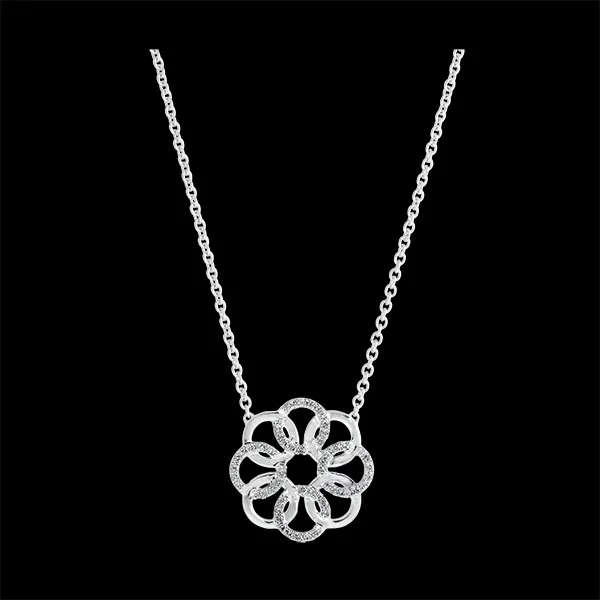 Collana Destino - Arabesco - oro bianco 9 carati e diamanti