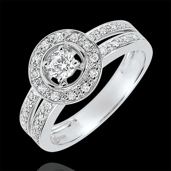 Anello di Fidanzamento Destino - Lady - Diamanti 0.16 carati - Oro bianco 18 carati
