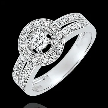 Anillo de compromiso Destino - Lady - oro blanco 18 quilates - diamante 0.16 quilates