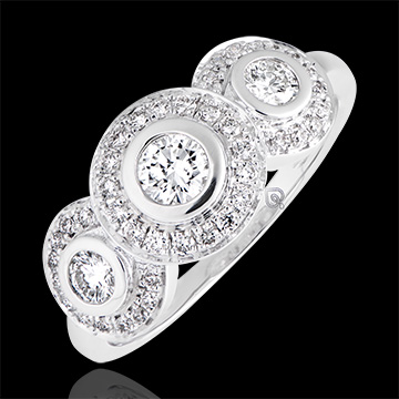 Anillo de compromiso Destino - Trianon - oro blanco de 18 quilates y diamantes