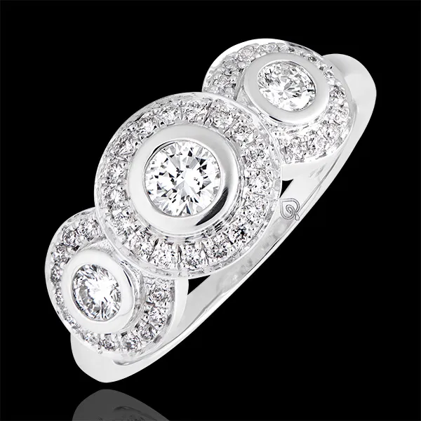 Anillo de compromiso Destino - Trianon- oro blanco de 9 quilates y diamantes