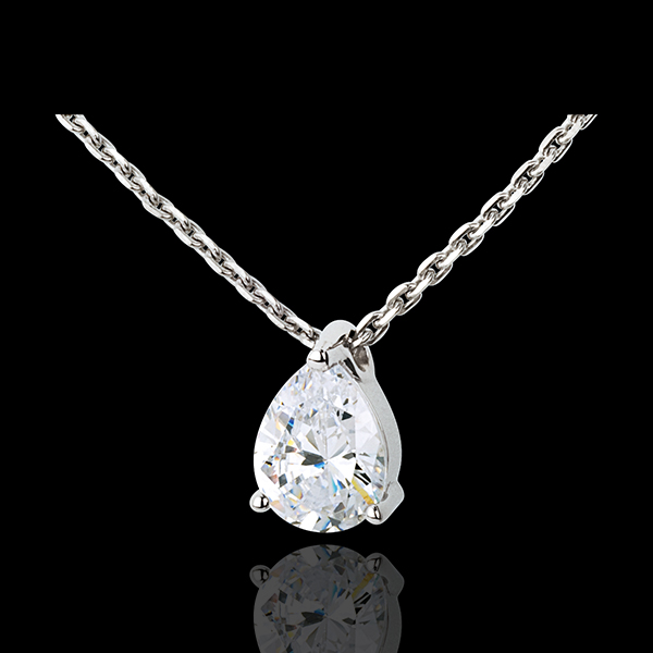 Collar lágrima diamante - oro blanco - 1.25 quilates