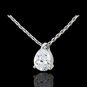Collar lágrima diamante - oro blanco - 1.25 quilates