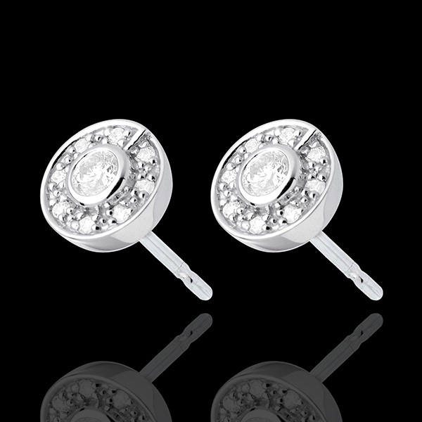  Pendientes botón oro blanco - 0.25 quilates