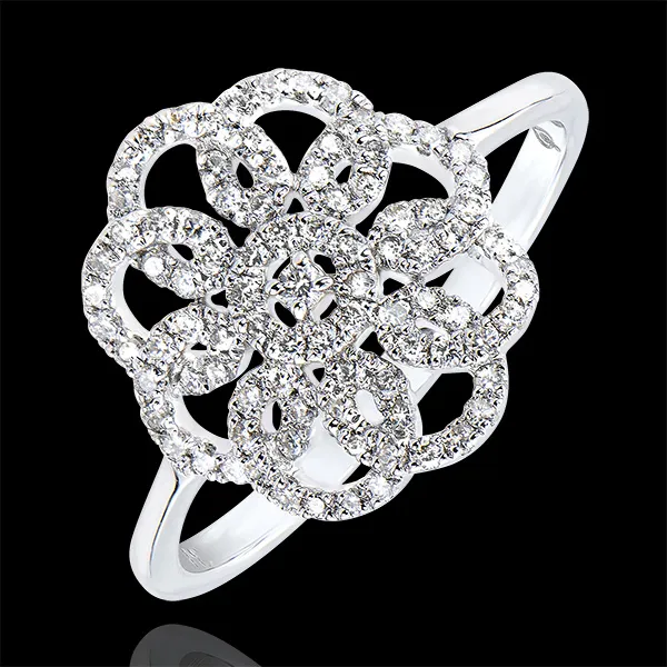 Anello Destino - Arabesque - oro bianco 9 carati e diamanti