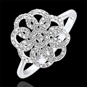 Anello Destino - Arabesque - oro bianco 9 carati e diamanti