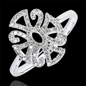 Anillo Destino - Arabesco variación - oro blanco de 9 quilates y diamantes