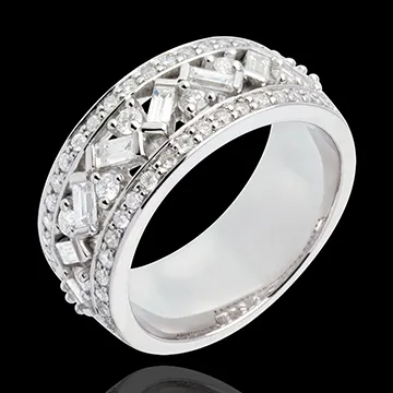 Anillo Destino - Emperatriz - oro blanco 18 quilates - diamantes 0. 9 quilates