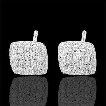 Orecchini Cuscino Prezioso - Oro bianco - 18 carati - 90 Diamanti - 0.50 carati