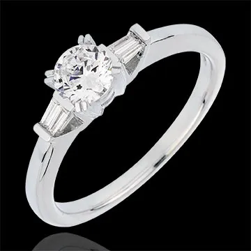 Anello Solitario Destino - Luce - Oro bianco - 18 carati - Diamanti 