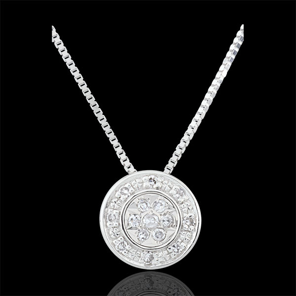 Collana Destino - Elsa - Oro bianco - 9 carati - 15 diamanti
