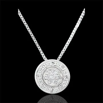 Collana Destino - Elsa - Oro bianco - 9 carati - 15 diamanti