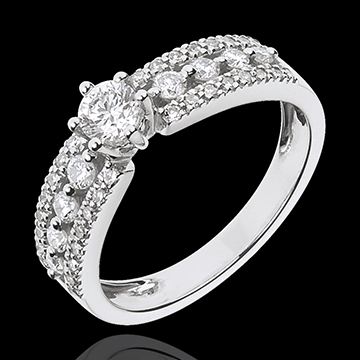 Solitario Destino - Zarina - oro blanco 18 quilates - diamante 0.27 quilates