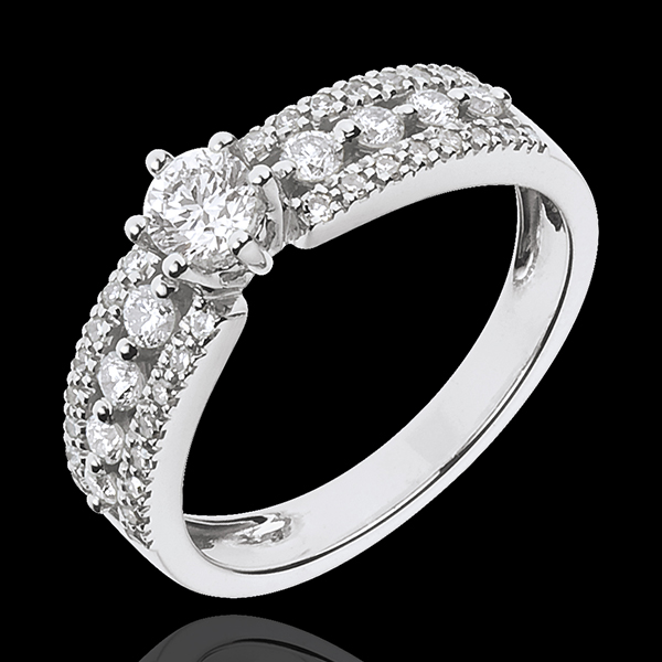Solitario Destino - Zarina - oro blanco 18 quilates - diamante 0.27 quilates