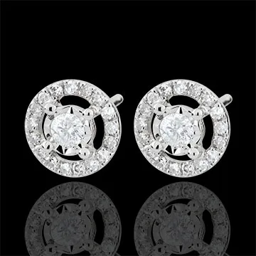 Orecchini Destino - Favorita - Oro bianco - 9 carati - Diamanti