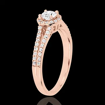 Anillo de compromiso Destino - Josefina - oro rosa 18 quilates - diamante 0.3 quilates