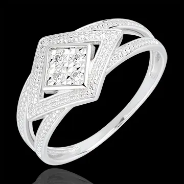 Anillo Destino - Andrómica - oro blanco 18 quilates y diamantes