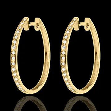 Orecchini Anello di Venere - Oro giallo - 18 carati - 32 Diamanti - 0.16 carati