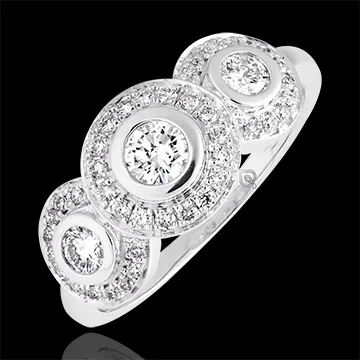 Anello di fidanzamento Destino - Trianon - oro bianco 18 carati e diamanti