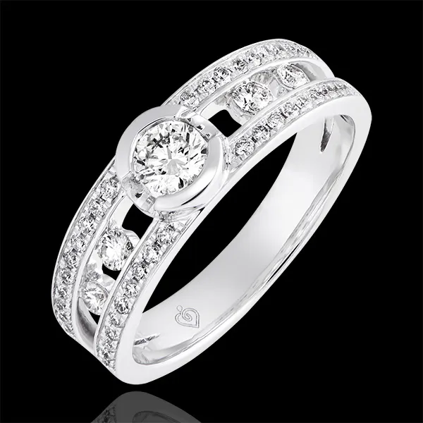 Anillo de compromiso Destino - Filipina - oro blanco de 18 quilates y diamantes