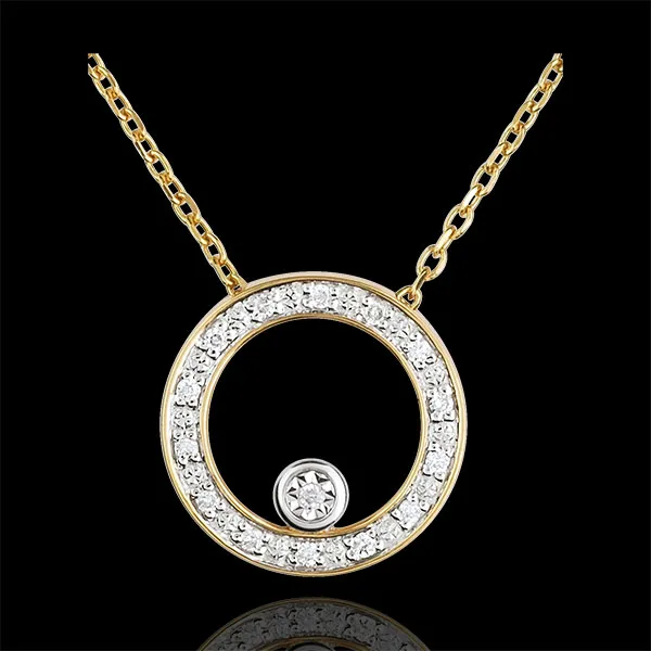Colgante círculo de la elegancia oro amarillo