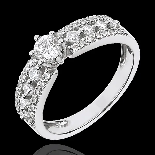 Solitario Destino - Zarina - oro blanco 18 quilates - diamante 0.27 quilates