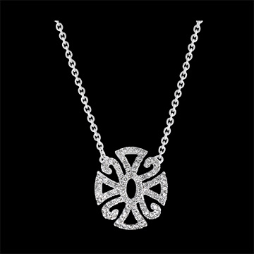 Halsketting Lotsbestemming - Arabesque Variation - 18 karaat witgoud en diamanten