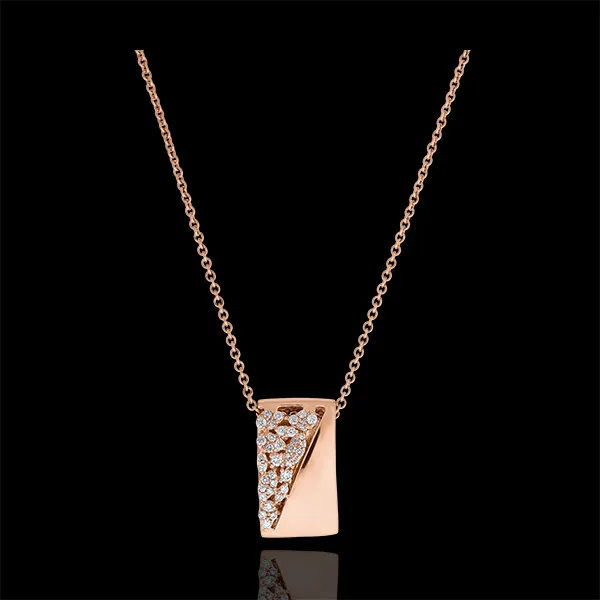 Halsketting Lotsbestemming - Constance - 18 karaat rosegoud en diamanten