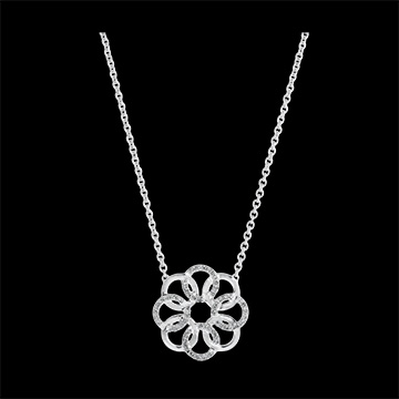 Halsketting Lotsbestemming - Arabesque - 18 karaat witgoud en diamanten