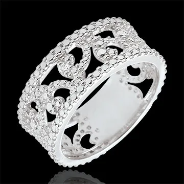 Witgouden en diamanten Destiny ring - Varda - 9 karaat goud