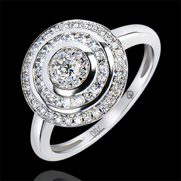 Verlovingsring Destiny- Ring Hypnose - 9 karaat witgoud met diamanten