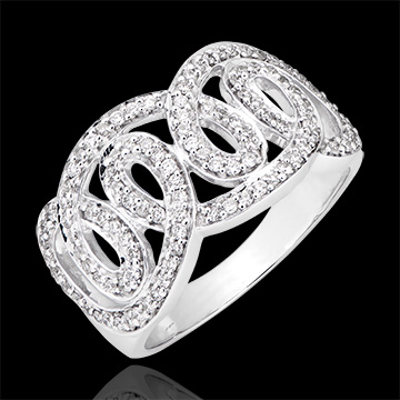 Ring Leven - Keizerlijke krullen - wit goud 18 karaat en diamanten