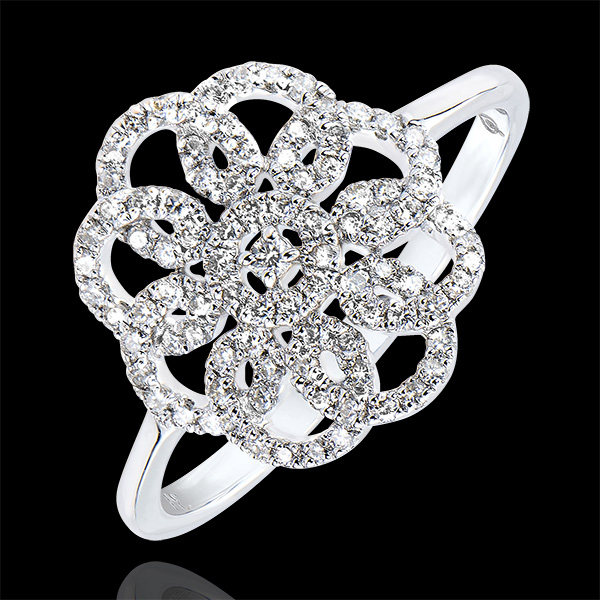 Ring Destiny- Arabesk - 9 karaat witgoud met Diamanten