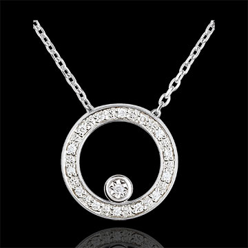 Halsketting Elegantie Circel - 9 karaat witgoud