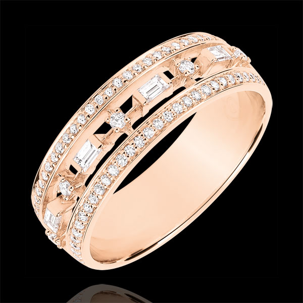 Destiny Ring - Little Empress - 71 diamonds - pink gold 9 carats